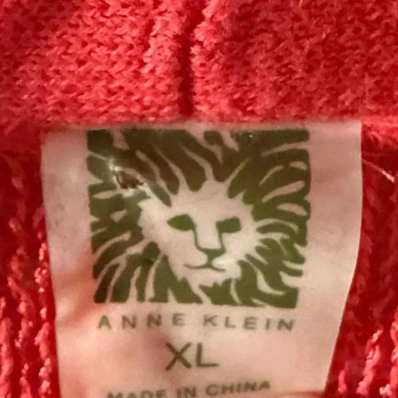 Anne Klein XL Red Sequined Open Front Cardigan Sweater Women's - Picture 3 of 3